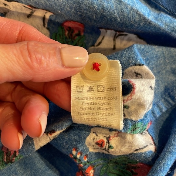 Printfresh Blue Long Pajama Set Dog Pattern, Anthropologie, Organic Cotton, XXS - Picture 15 of 16